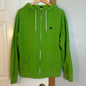 DC Men's Lime Green Full-Zip Hoodie